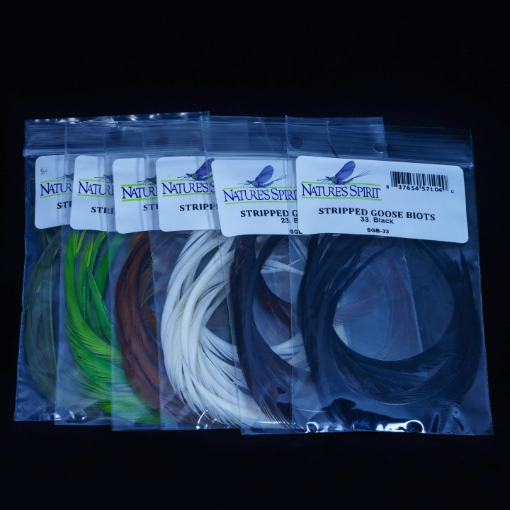 Stripped Goose Biots Green Caddis