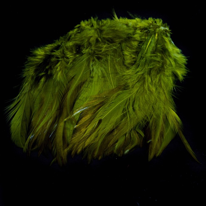 Hareline Strung Saddle Hackle Olive
