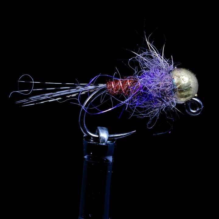 Hot Spot Pheasant Tail JIG Purple Tungsten